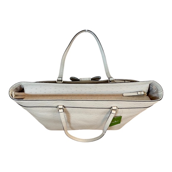 Brand New Luxurious Beige Leather Large Designer Tote Bag by Kate Spade - Picture 8 of 11